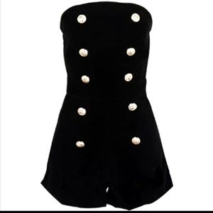 Compact Stretch Button Detail Playsuit